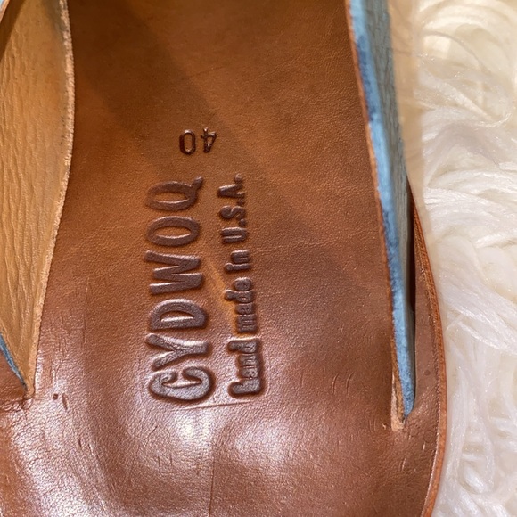 CYDWOQ Women's LEATHER LIGHT Blue Sandals - Picture 4 of 5